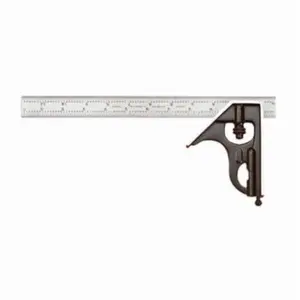 212 MAIN Starrett C33H-6-4R 33H Series Combination Square Head Set, 6 in. Forged Steel Blade - 2-Piece Set with Measuring Ruler, Inches Unit, Reversible Lock, SAE System
