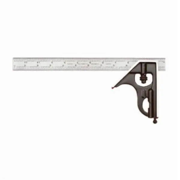 212 MAIN Starrett C33H-6-4R 33H Series Combination Square Head Set - 2-Piece Hand Measuring Tool with 6 in. Forged Steel Blade, Measuring Ruler, Inches Unit, Reversible Lock, SAE System