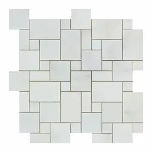 Calacatta Prestige (Asian Statuary) 12x12 Mini Versailles Pattern Polished/Honed Tile Sample