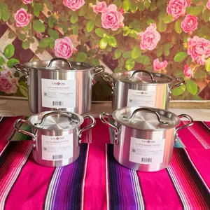 Stok Pot Set 4PCS 2qt 3.5qt 5.5qt 8qt Mini Hollitas Posoleras Cookware Set of 4 Pieces Aluminum Pots for Cooking Kitchen