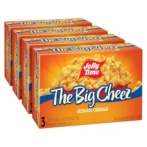 Big Cheez, Cheddar Cheese Microwave Popcorn, 3.2oz Sharing Bag, 3 Bags Per Carton (Big Cheez, 3.2 Ounce (12))