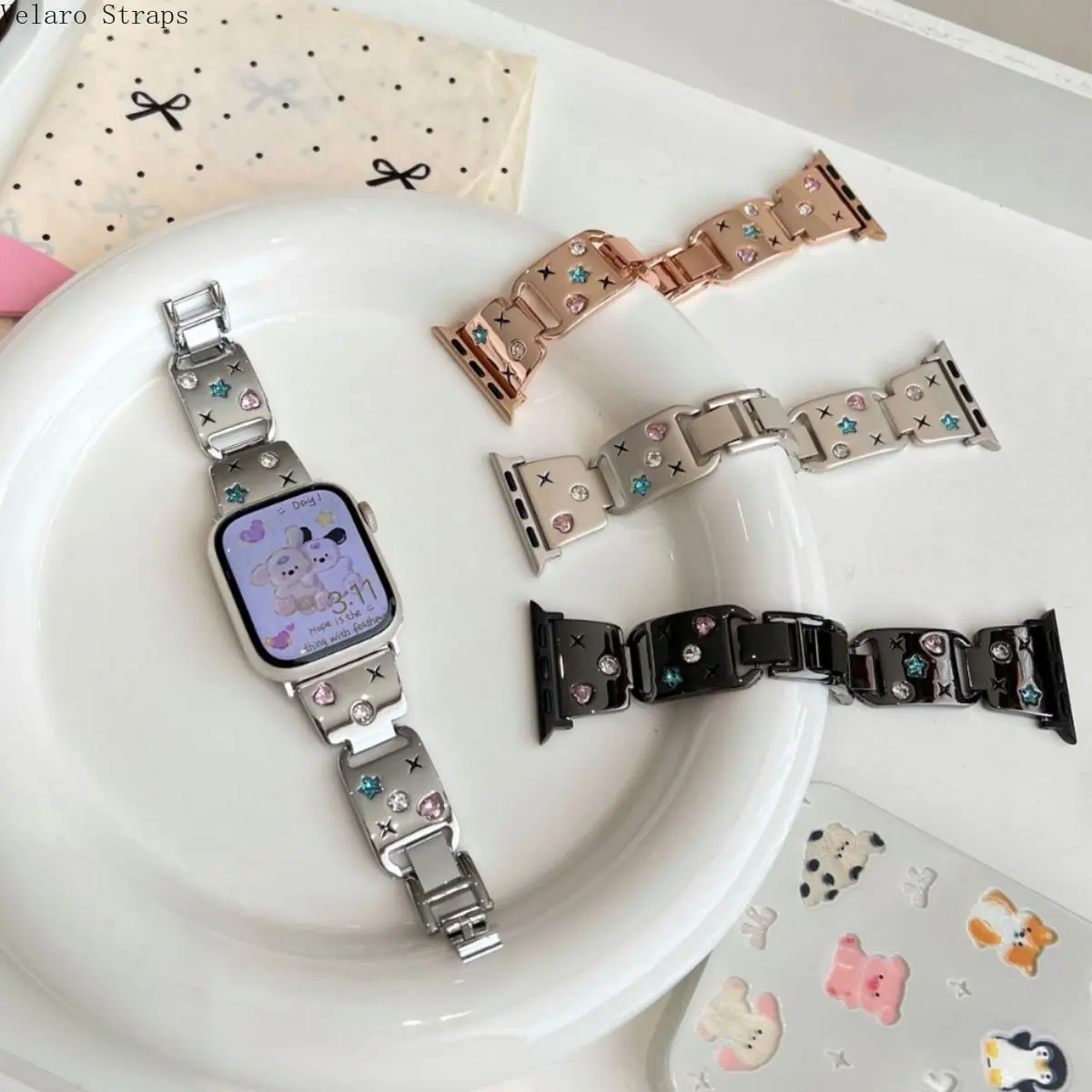 Star Diamond Buckle Metal Elegant Apple Watch Bracelet Strap