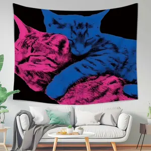 Cat Pattern Tapestry, Colorful Cat Print Hanging Tapestry, Funny Tapestry, Tapestry Wall Mural, Wall Hanging Decor for Home Living Room Bedroom Dormitory
