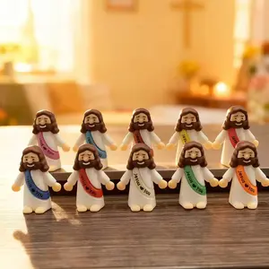10 Piece Mini Jesus Statues Set, Multicolor Small Religious Gifts, Stylish Religious Decor, Religious Home Decor, Perfect Easter Egg Fillers, Collectible Hidden Figurines, Religious Decoration (10 Pieces)