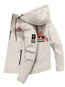 Men's Flame-Resistant Workwear Hooded Jacket, Spring Fall Windproof Waterproof Outdoor Jacket, Fashionable and Functional, Multiple Colors and Sizes