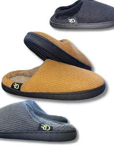 Men's Memory Foam Slipper Sherpa Lined Terry Topp Winter Comfort Slippers