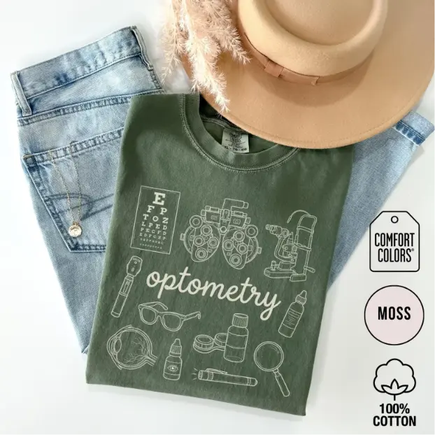 Comfort Colors Optometry Shirt, Eye Care Graphic Tee, Optometrist Gift, Medical Eye Chart T-Shirt, Glasses Doctor Clinic Apparel