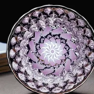 2 silver pink “Blooming Fortune” plain Jianzhan cups