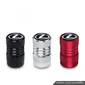4PCS Metal Tire Valve Stem Caps for Lexus – Durable Waterproof Dustproof Wheel Air Caps, Sporty Car Rim Accessories (Black)
