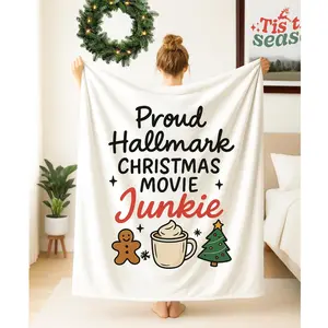 280GSM Flannel Throw Blanket Cartoon Anime Soft Plush Blanket Comfortable Warm Durable Stain Resistant Hallmark Christmas Movie Winter Holiday Lover Gift