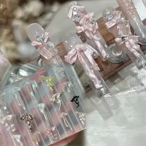 Elegant Bow Nail Art Mold, Transparent Silicone DIY Manicure Accessory, 3D Stereo Nail Decoration Tool, Nail Art Tools