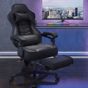 ELECWISH Ergonomic Gaming Chair with Footrest Lumbar Support Recliner Office