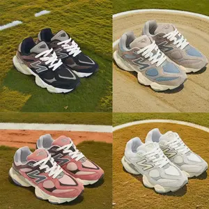 Unisex Height Increasing Thick Sole Athletic Sports Shoes 9060 Dad Trainer Sneakers 2026 New All-Season Casual Patchwork Textile PU Leather