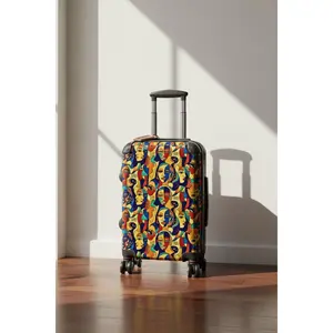 African Print Hard-shell Luggage Juneteenth — Awon Iya ASAKE-OGE