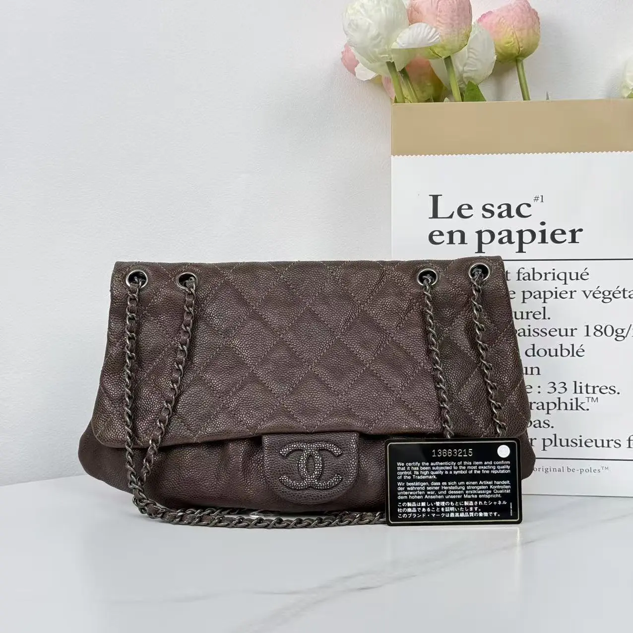 Pre-owned CHANEL Caviar Leather CF