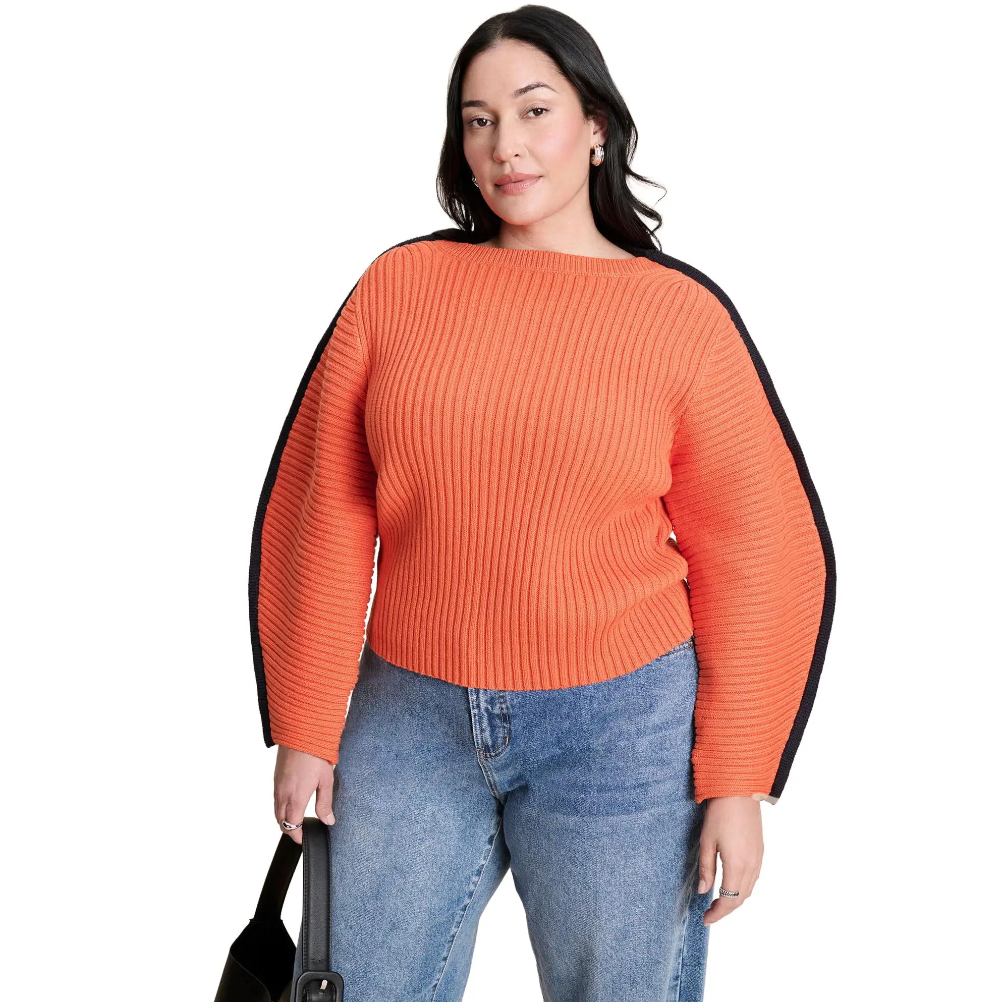 ELOQUII Women's Plus Size Rounded Sleeve Sweater