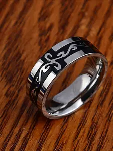 1pc Retro Personalized Mighty Dragon Pattern Scrolling Ring, Made of Stainless Steel Material, Business Fashion Hand Accessories