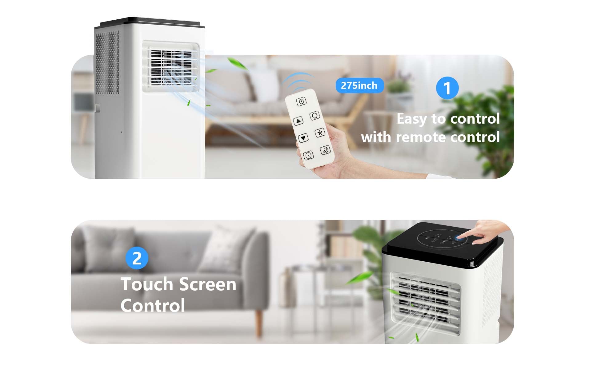 GARVEE 8000Btu Portable Air Conditioner with Remote Control, Powerful Cooling Up to 350 sq ft,Quiet AC Unit with Cool, Dehumidifier & Fan Mode,24 Hour Timer, Window Installation Kit for Home, Office