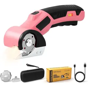 Electric Box  for Cardboard, 4.2V Rechargeable Electric  with LED Light & 2 Rotary , 3000mAh  Cardboard  for Carton Carpet Plastic Fabric Leather