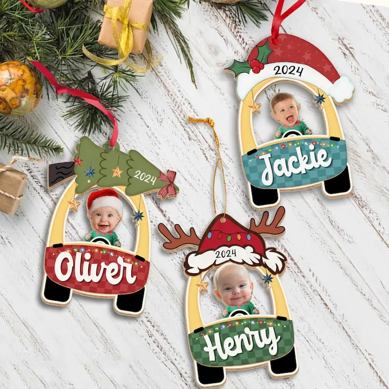 Personalized Baby Christmas Ornament, Baby Photo Ornament, Custom Baby Name Christmas Keepsake, Baby Shower Gifts, Custom Newborn Gifts From Mom, Dad