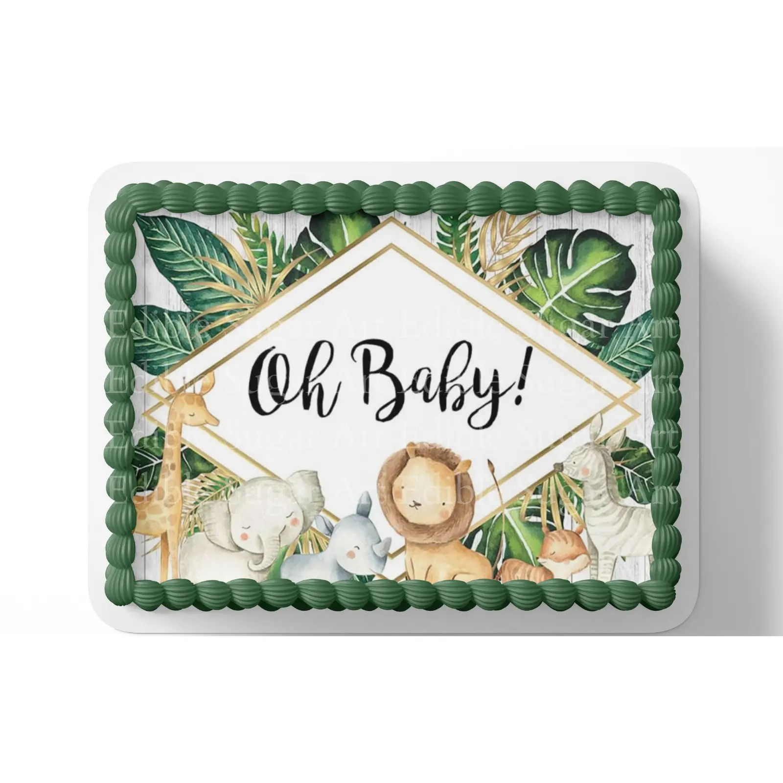 SAFARI BABY SHOWER Cake Topper Edible Image Jungle baby shower Edible Image Safari Baby shower cake Decorations Personalized cake topper