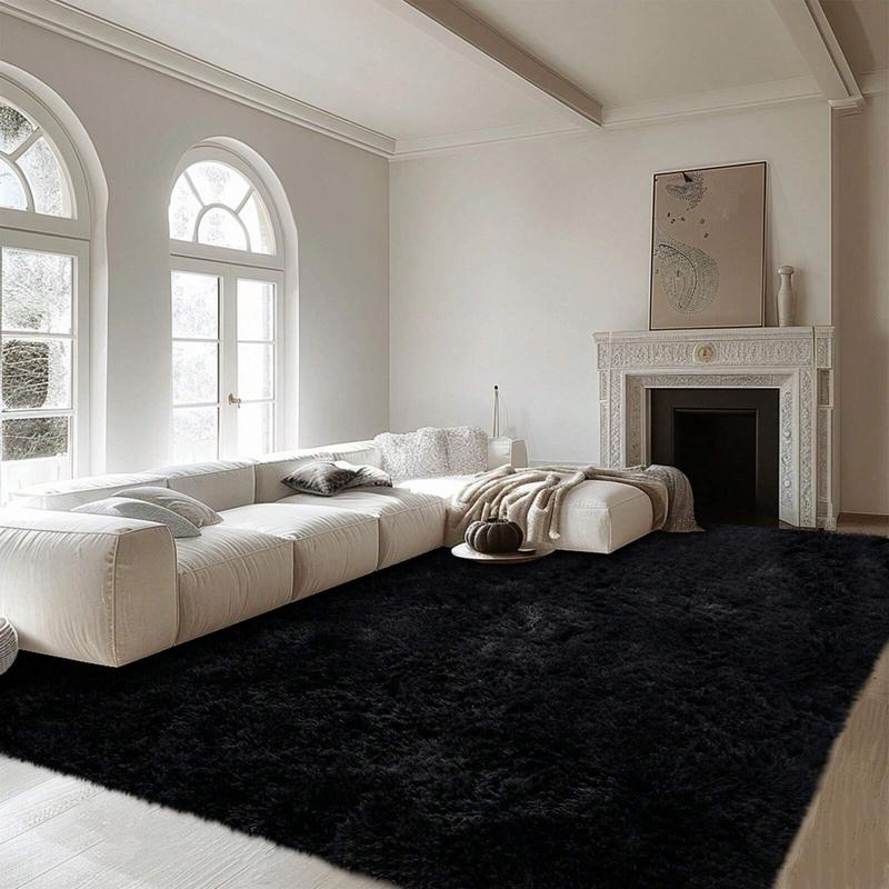 1pc Extra Large 8x10 Feet Plush Shag Mat - Ultra Soft Thick Pile Luxury Mat, Machine Washable Non-Slip Mat for Living Room, Bedroom, Home Decor - Ideal Gift for Housewarming, Wedding, Father'S Day, Mother'S Day - Modern Floor Mat in Neutral Tones