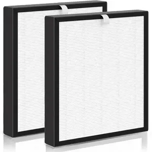 TZ-K2 True HEPA Filter Replacement, Compatible with ToLife TZ-K2 Air Purifier, TZ-K2-A HEPA Filter, 3-in-1 HEPA High-Efficiency Activated Carbon Filter, 2 Pack