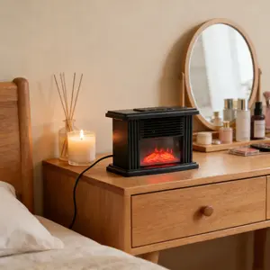 CNCEST Electric Fireplace Standing Heater Stove with 3D Flame Log Burner 1000W, Space Heating, Country Rustic Style Winter Supplies Appliances Household Christmas Present Gift