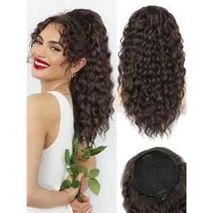 Curly Ponytail Extension Drawstring Ponytail for Black Women Curly Clip in Hair Extensions 18 Inch Ponytail Extension Synthetic Hairpiece for Daily Party