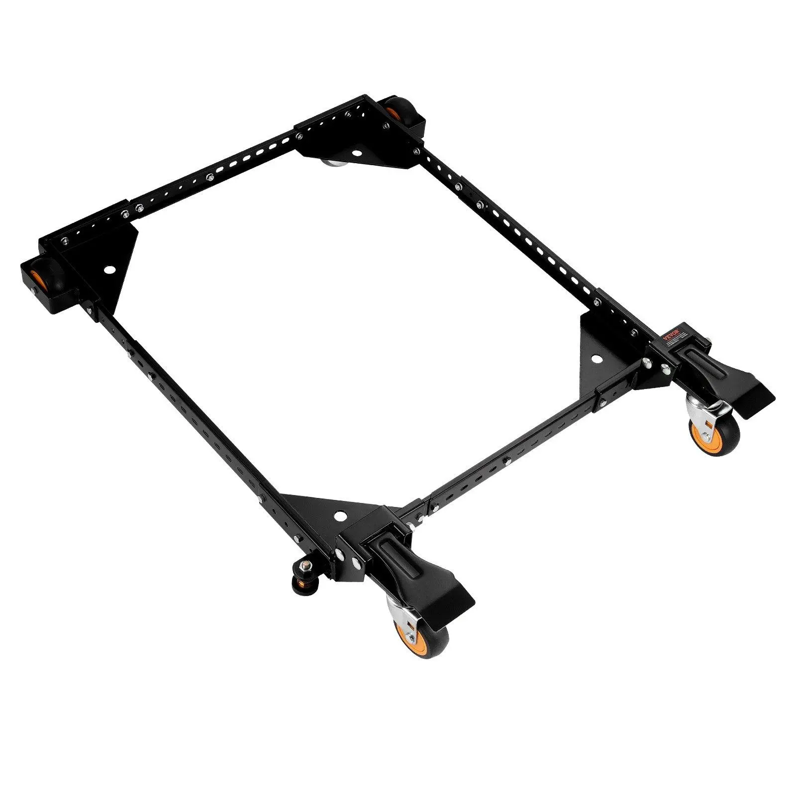 VEVOR Heavy-Duty Adjustable Carbon Steel Universal Mobile Base with Lockable Wheels, 650 lbs Capacity, Compatible with Heavy Equipment & Workshop Tools/Machines, Ideal Father's Day Gift