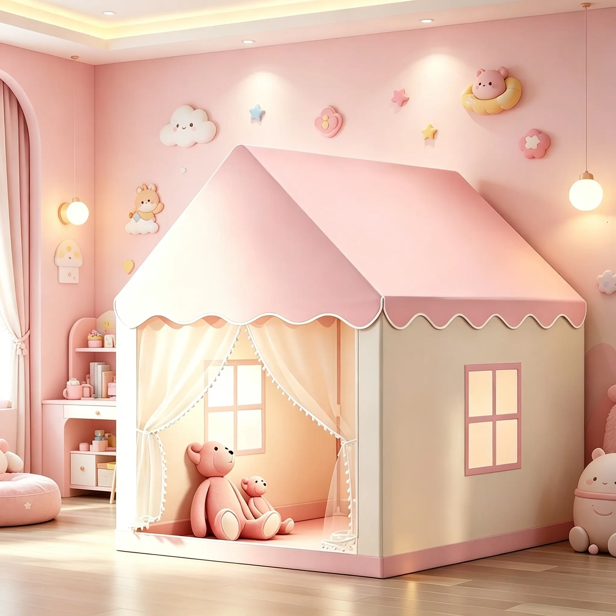 Kids' Fun Play Tent, Pretend Play & Princess Fairy Tale Castle Tent | Unisex Secret Space | Portable Indoor & Outdoor Playhouse | Party Decor & Holiday Gift (Birthday/Christmas/Thanksgiving/Halloween) | No Accessories