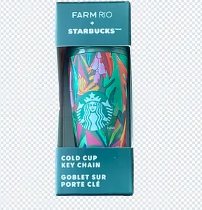 Starbucks 2025 Brazilian Tropical Banana Leaves Farm Rio Cold Cup Keychain