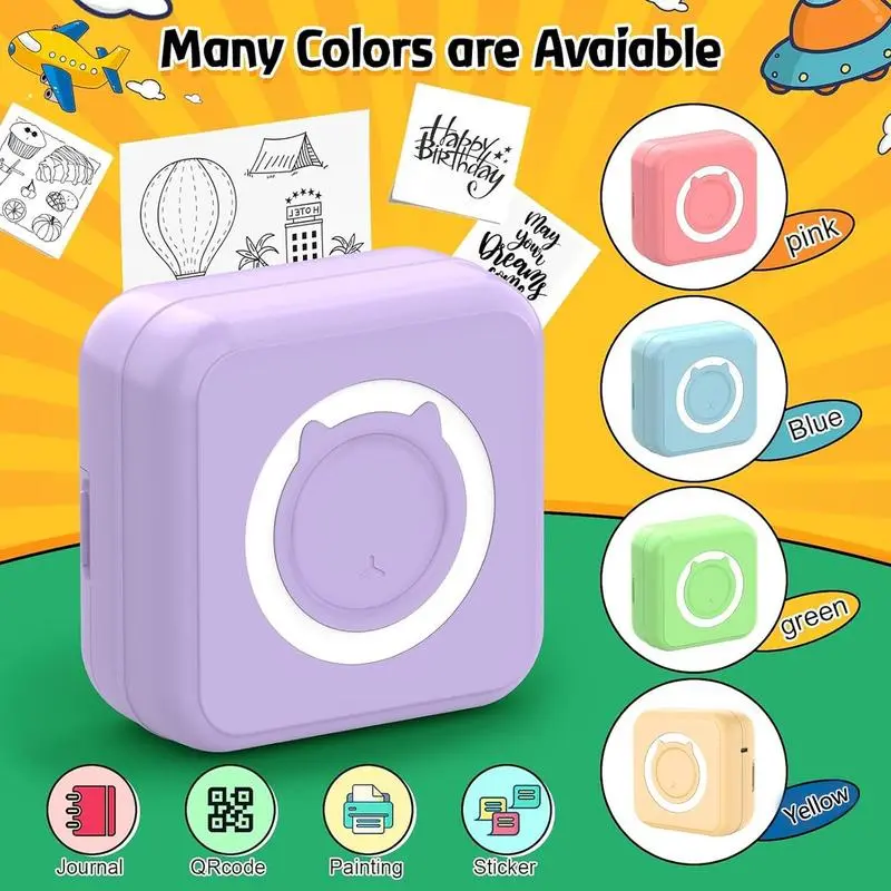 Portable Mini Sticker Printer - Inkless Thermal Bluetooth Pocket Printer for iOS Android Notes Photo Portable Mini Sticker Printer - Inkless Thermal Bluetooth Pocket Printer for iOS Android Notes Photo