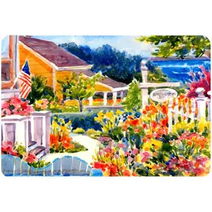212 MAIN Large Polyester Heatproof Mouse Pad - Permanently Dyed Seaside Beach Cottage Themed Accessory, Suitable as Hot Pad or Trivet