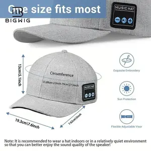 Fashion Trend Comfortable Music Hat with Bluetooth 5.0 HD Sound Technology Adjustable Bluetooth Compatible Hat Wireless Smart Speaker Sports Cap for Commuting Sports Outdoor Sports Hat for Men & Women All Seasons Perfect Gift