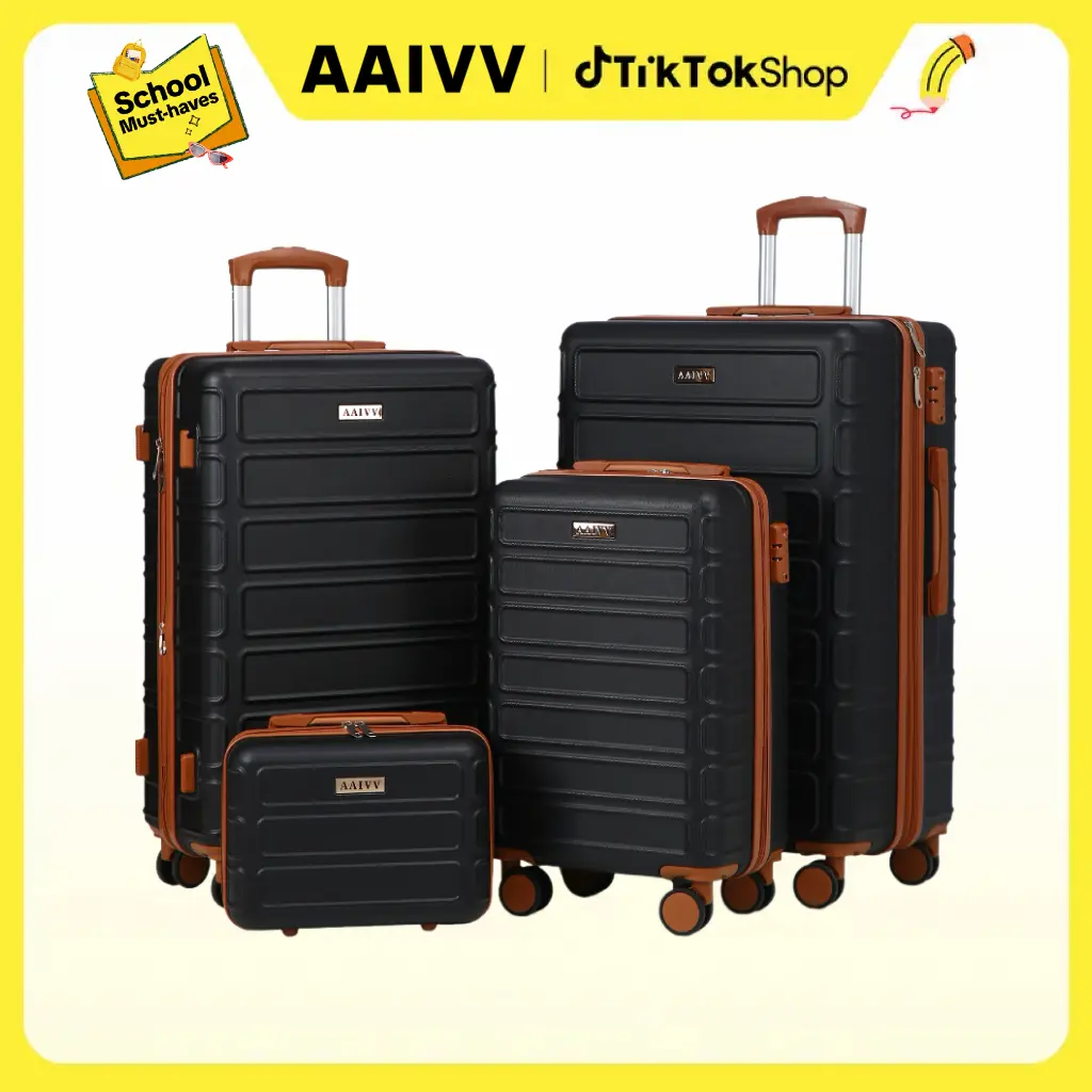 4 Piece Luggage Set, Expandable TSA Lock Hardshell Durable Traveling Bag Travel Suitcase Set with Double Spinner Wheels, Luggage Sets (13/20/26/28in) Gift for Back to School summervibes, vacationoutfits,beachoutfits,back to school shopping