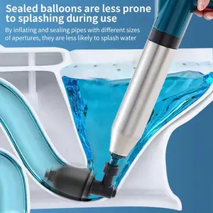 [8Pcs Gift Package]  Stainless steel Toilet Plunger,1 Set 8Pcs, New generation Toilet Clog Remover, High Pressure Air Drain Dredger,Toilet Bathroom Shower Sink Bathtub,Toilet Cleaning Tools, Household Accessories