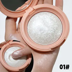 PHOFAY Soft Pinch Glitter Powder Blush, Glow Peach Blush Makeup Cosmetic Gifts, Contour Highlight Face for a Shimmery Finish