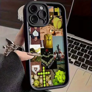 Softball ThemeShowcasing Vibrant Sports Designs Phone cases Case Compatible with For iPhone 17 Pro Max 16 16e 15 14 Plus 13 12 Mini 11 Air X XS Pattern TPU Lens Protection Durable Soft Cover Gift 2D printing