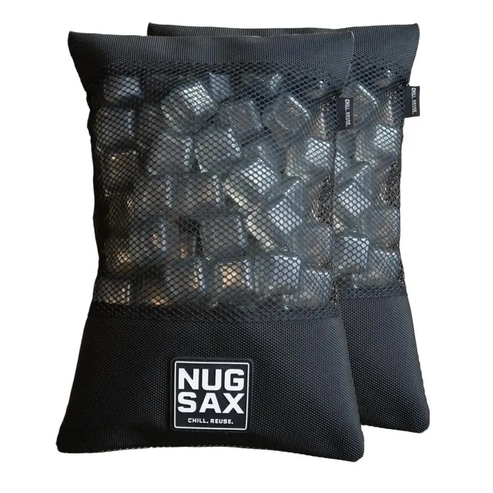 NUGSAX The Duo - (2 pack) BPA-Free Reusable Ice Cubes and Bag