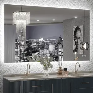 Keonjinn 40x24 Inch LED Backlit Bathroom Vanity Mirror with Light,Anti-Fog,Dimmable,CRI90 +,Touch Button,Water Proof,Horizontal/Vertical,Wall Mounted Lighted Mirror-B08F7YJGNN