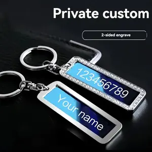 Live Custom Laser Engraved Stainless Steel Keychain – Personalized Double-Sided Name & Phone Tag, Anti-Loss, Pet ID or Gift