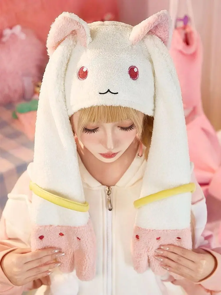 Officially Licensed Puella Magi Madoka Magica Kyubey-Inspired Plush Ears Hat