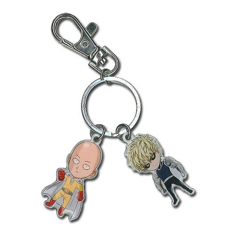 One Punch Man - SD Saitama & Genos Metal Keychain