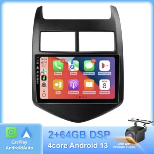 2+64G 5G-WiFi6 Car Radio Stereo for Chevy Sonic Aveo 2011-2015,9 inch Android 13 Touchscreen Head Unit with Wireless Carplay Android Auto GPS Navigation Bluetooth SWC FM HD Backup Camera