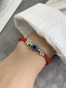 Fashion Creative Evil Eye Design Bracelet, Adjustable Bracelet for Women & Men, Trendy All-match & Exquisite Jewelry for Birthday Gift, Flower Design Bracelet
