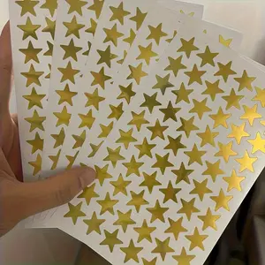 600 small foil gold star stickers, 0.6 inches in diameter, reward, golden stars, shiny stickers, reward stickers, used for gift bags, envelope sealing, party decorations, Decorative stickers