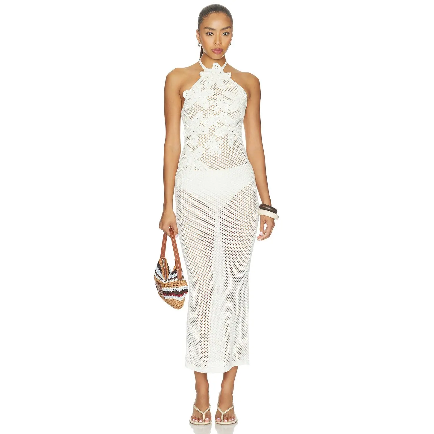 MORE TO COME Rooney Crochet Maxi Dress in Ivory