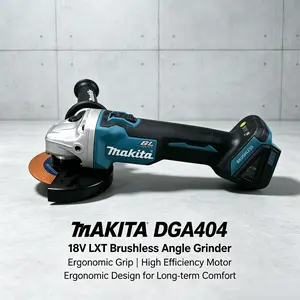 Makita DGA404 18V LXT Cordless Brushless Angle Grinder, 125mm Wheel With 8500 RPM Speed And M14 Spindle Thread, Compact Ergonomic Power Tool For Construction Worker Metal Cutting Grinding And Surface Finishing Work
