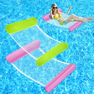 Adult Pool Float Bed, Pool Float Lounge, 4-In-1 Multi-Functional Inflatable Swimming Pool Floating Device, PVC Water Hammock for Relaxation